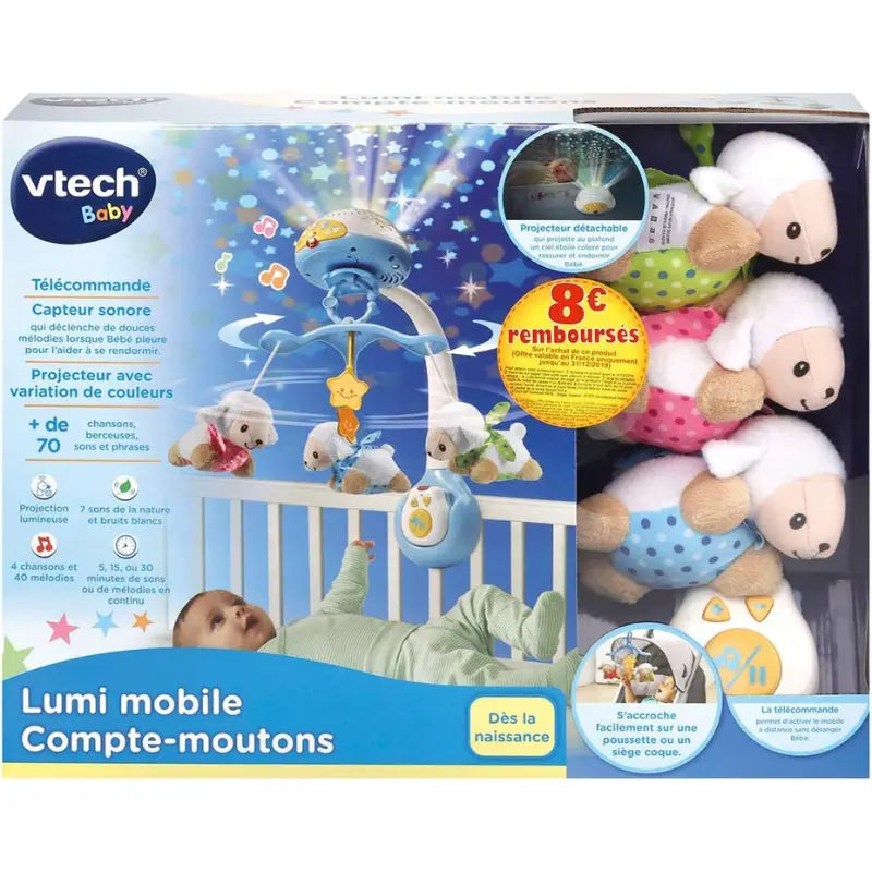 VTech Lumi Mobile Compte-moutons Bleu – Музикален бебешки мобил