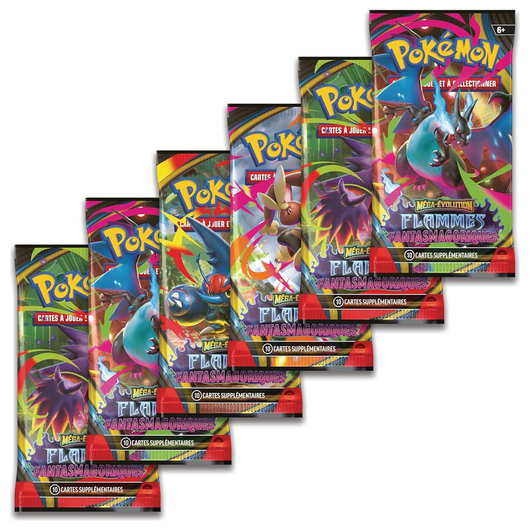 Pokémon TCG – Mega Evolution Flammes Fantasmagoriques – 6 бустера