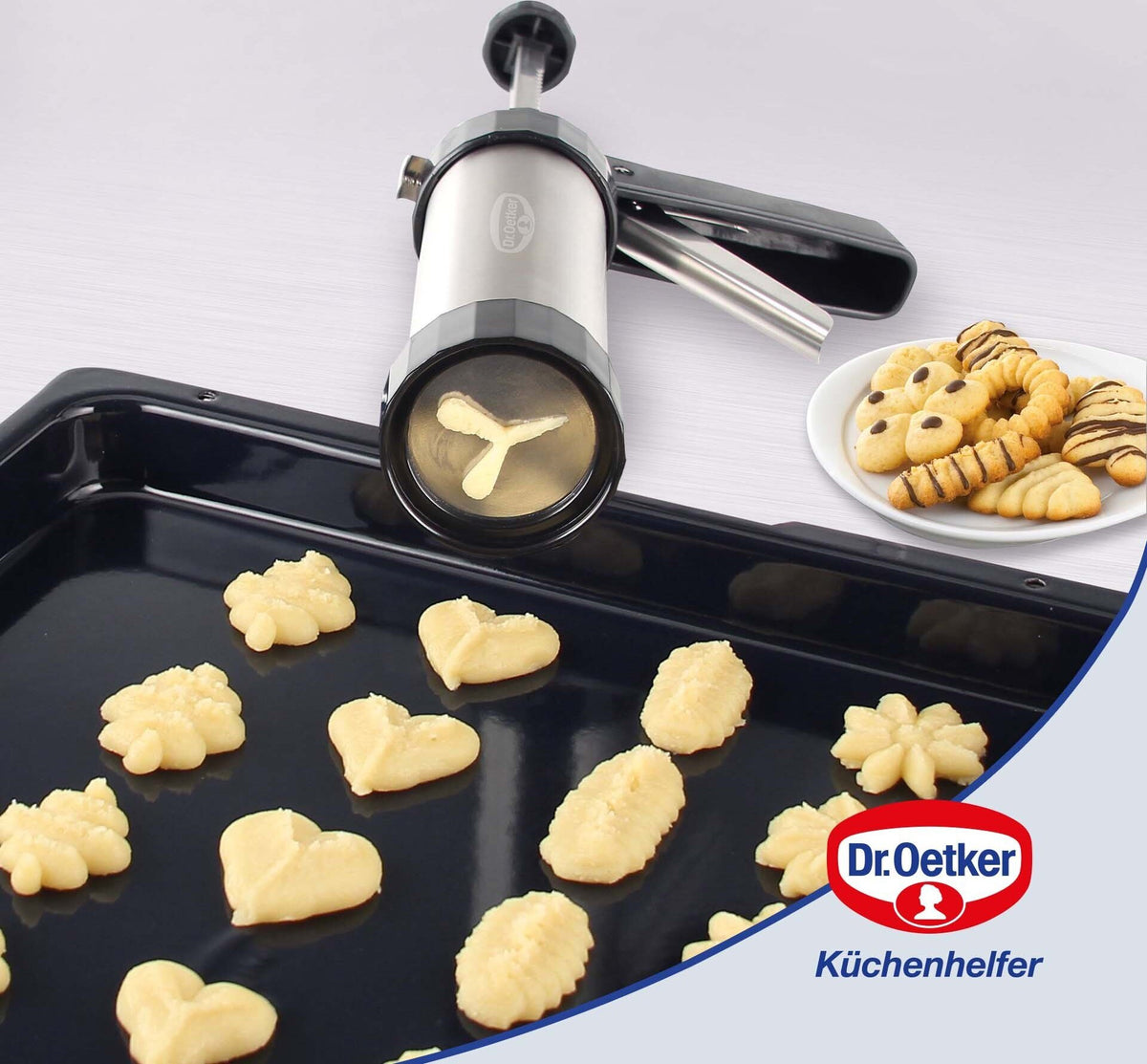 Dr. Oetker – професионална преса за сладки от неръждаема стомана с 12 форми
