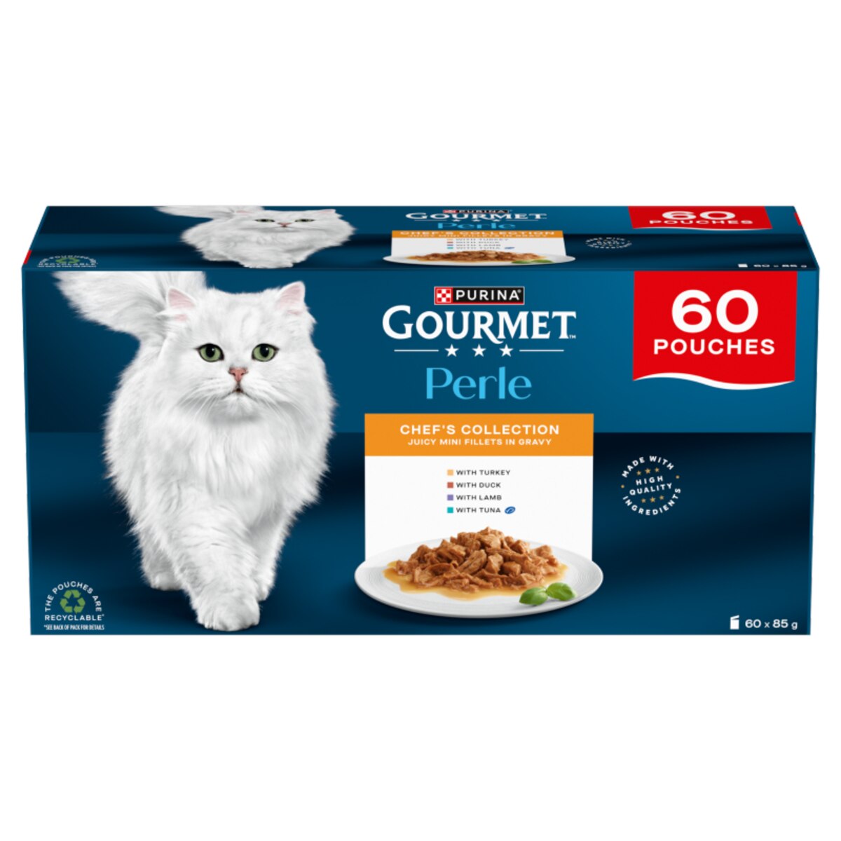 Gourmet Perle – мокра храна за котки, 60×85 г