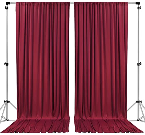 AK TRADING CO. Rideaux de Fond en Polyester avec Passe-Tringle - 3 x 3 m - pour cérémonie de Mariage, fête, décoration de fenêtre - Bordeaux