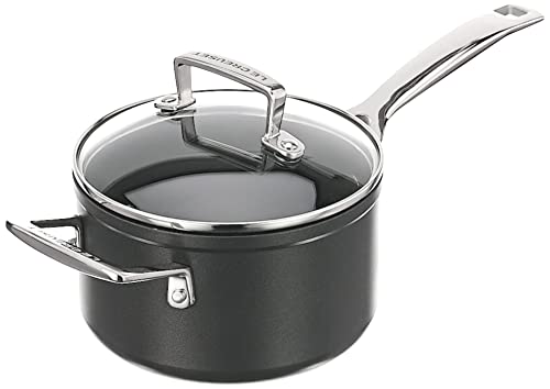 LE CREUSET Aluminium-Antihaft Profitopf, Ø 16 cm, Für alle Herdarten inkl. Induktion geeignet, Anthrazit/Silber, 51108160010302