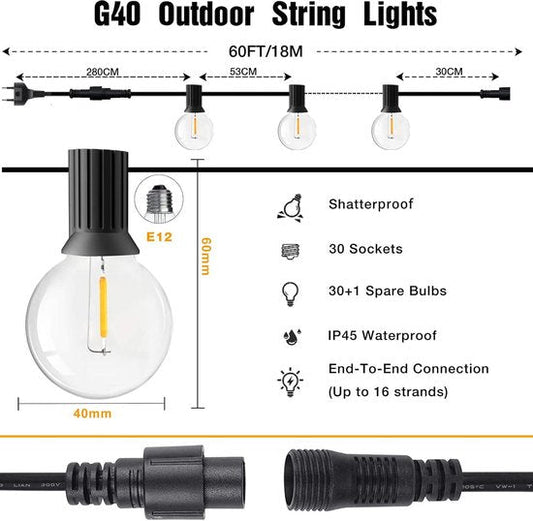 GPATIO – външна LED гирлянда 18 м