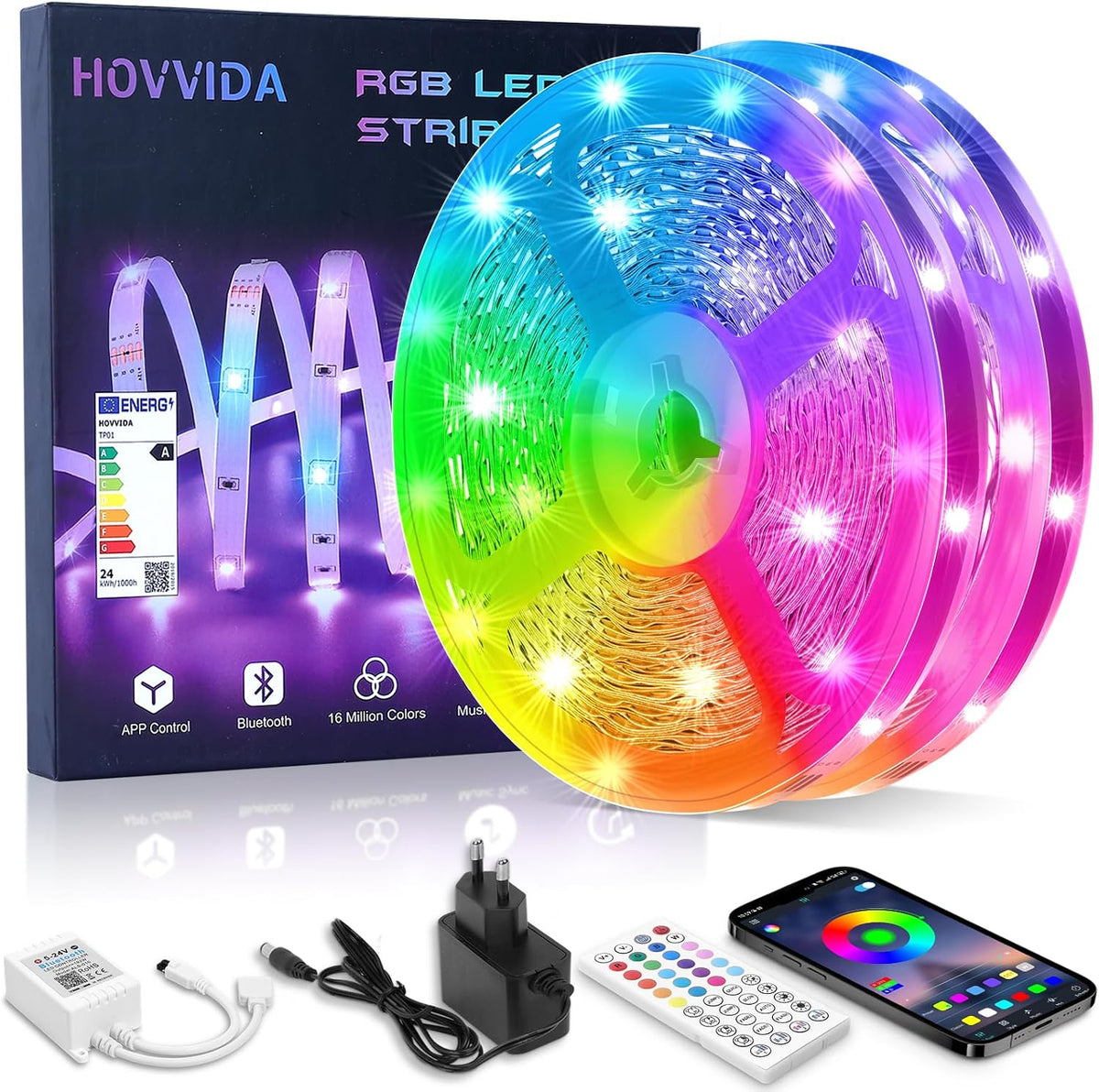 HOVVIDA – LED лента 30 м, 900 LED, 30 LED/м