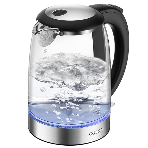 Cosori – електрическа кана 1.7 л, стъклен корпус, 2200 W