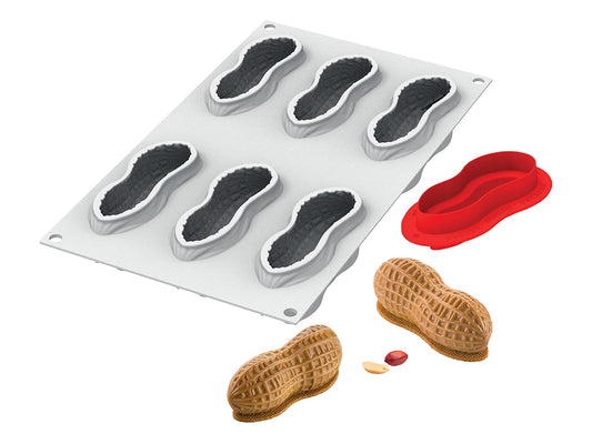 Silikomart silicone peanut dessert mold 6 cavities