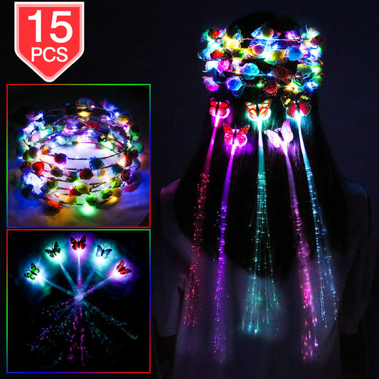 LED украшения за коса – комплект 15 броя