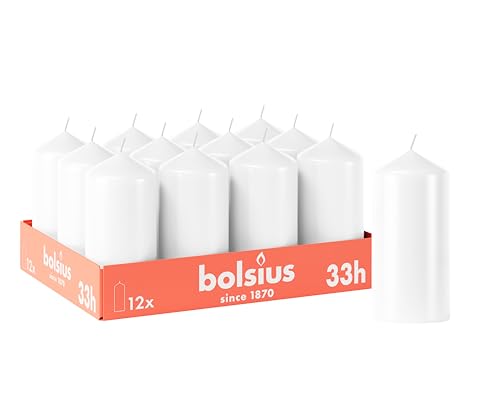 Очаквай скоро • Bolsius – бели декоративни свещи, 12 бр.