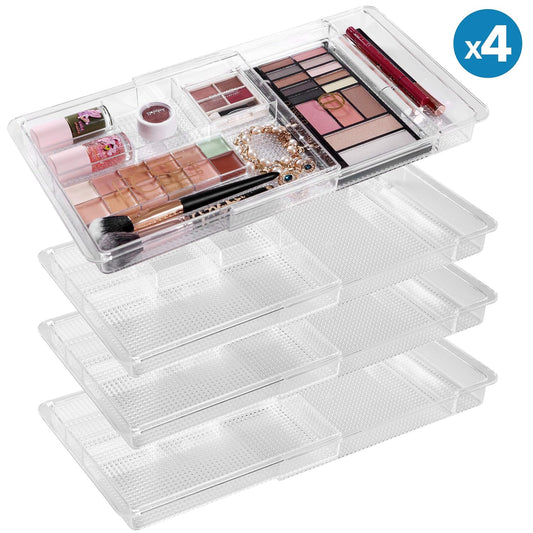 Vtopmart 4 Pack Small Clear Stackable Storage Drawers