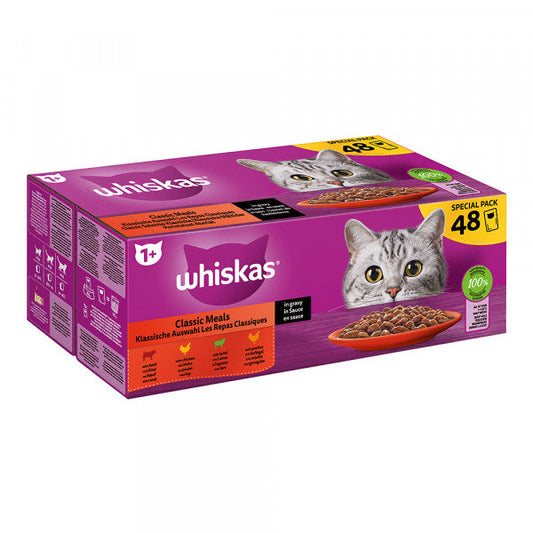 Whiskas – паучове за възрастни котки, 48 бр.
