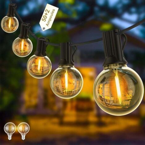 Zuske G40 outdoor string lights 30m 50+2 bulbs IP65